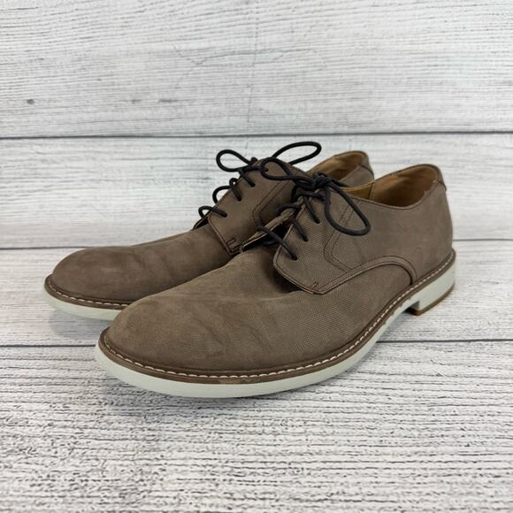 Clarks Men\'s Taupe Unstructured Un Elott Lace Up Nubuck Shoes Size 11.5 main image 7